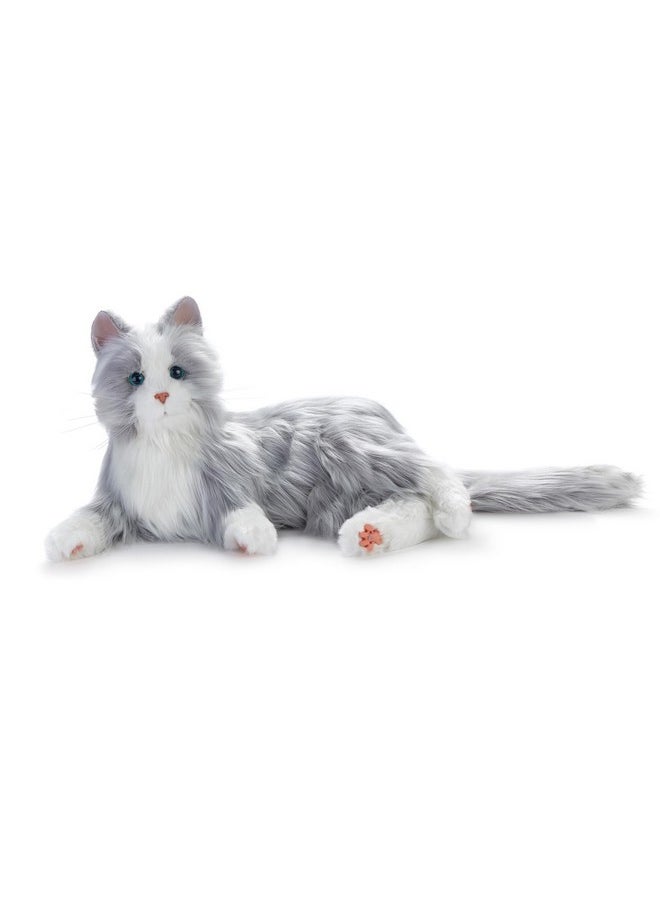 Joy for All - Silver Cat With White Mitts - Interactive Companion Pets - Realistic & Lifelike  - Image 1