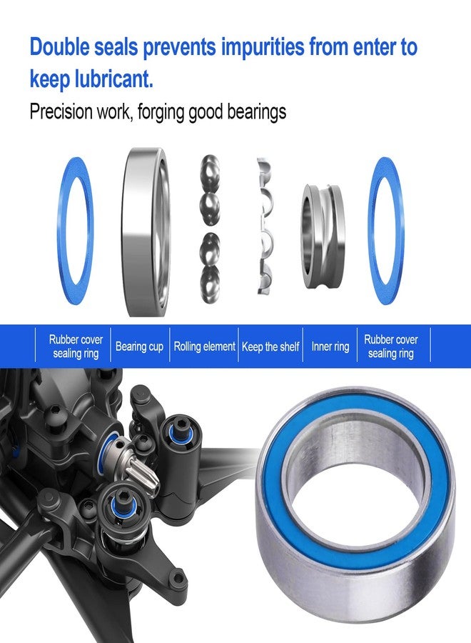 Hobbyfire High Performance Professional RC Ball Bearings 10pcs for Traxxas Arrma Axial HPI Team Associated Losi Redcat Racing RC Cars Trucks Models (10x15x4mm) - Image 3