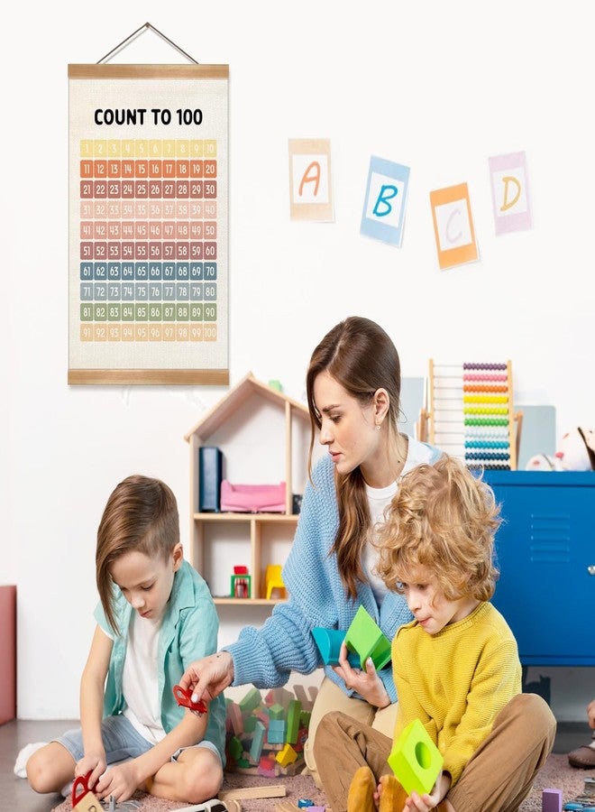 ZTGDA Numbers 1-100 Poster Chart, Number Chart Wall Art Decor, Boho Classroom Decor, Count to 100Learning Posters Banner for Classroom Nursery Kids Room Playroom Preschool Decorations (12x16inch 1-100) - Image 4