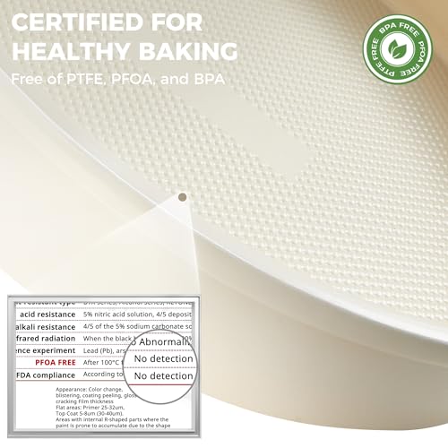 HONGBAKE Nonstick Ceramic 9 Inch Round Cake Pan Set of 2 HeavyDuty Aluminized Steel round cake pans with Diamond Texture NonToxic Cake Molds Cake Pans Sets for Baking Cheesecake Cream - Image 3