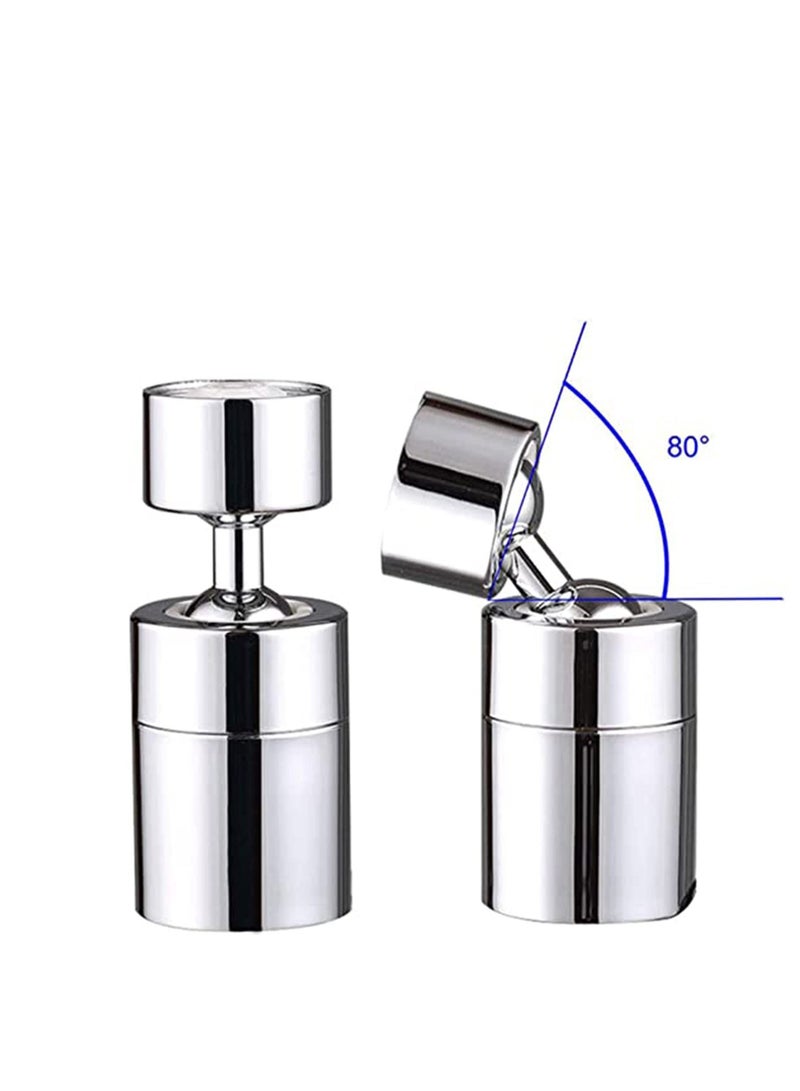 SYOSI Faucet Aerator 360 Degrees Swivel Faucet Splash Proof Spray Aerator Kitchen Tap Water Saving Nozzle Sprayer Big Angle Bathroom Basin Dual-function Lengthen Extender - Image 2