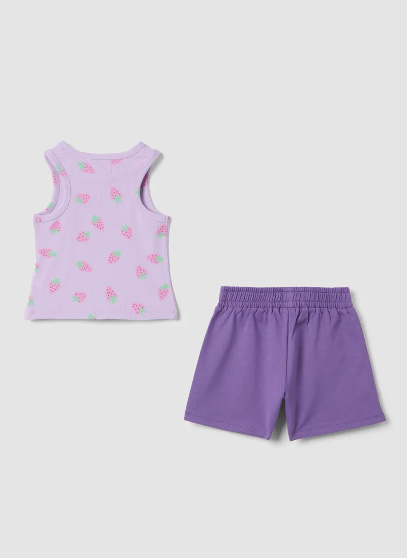 او في اس OVS Purple Stretch Cotton Girls' Suit, Regular Fit
