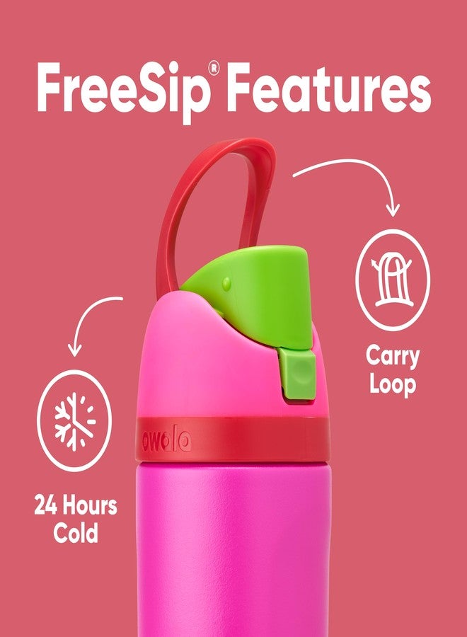 Owala Kids FreeSip Insulated Stainless Steel Water Bottle with Straw, BPA-Free Sports Water Bottle, Great for Travel, 16 oz, All the Berries - Image 4