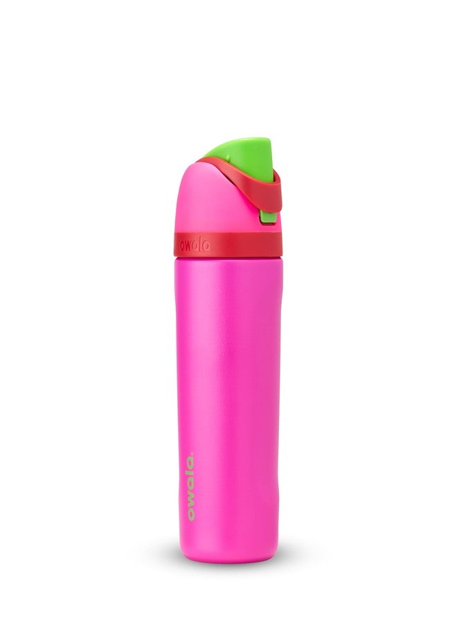 Owala Kids FreeSip Insulated Stainless Steel Water Bottle with Straw, BPA-Free Sports Water Bottle, Great for Travel, 16 oz, All the Berries - Image 1