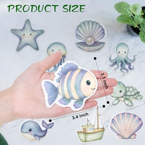 Giftormous Bathtub Non-Slip Stickers for Shower - 20 PCS Bathroom Large Cute Sea Creature Anti-Slip Grips Stickers with Scraper for Kids Bath Tub and Slippery Floor Decor - Image 4
