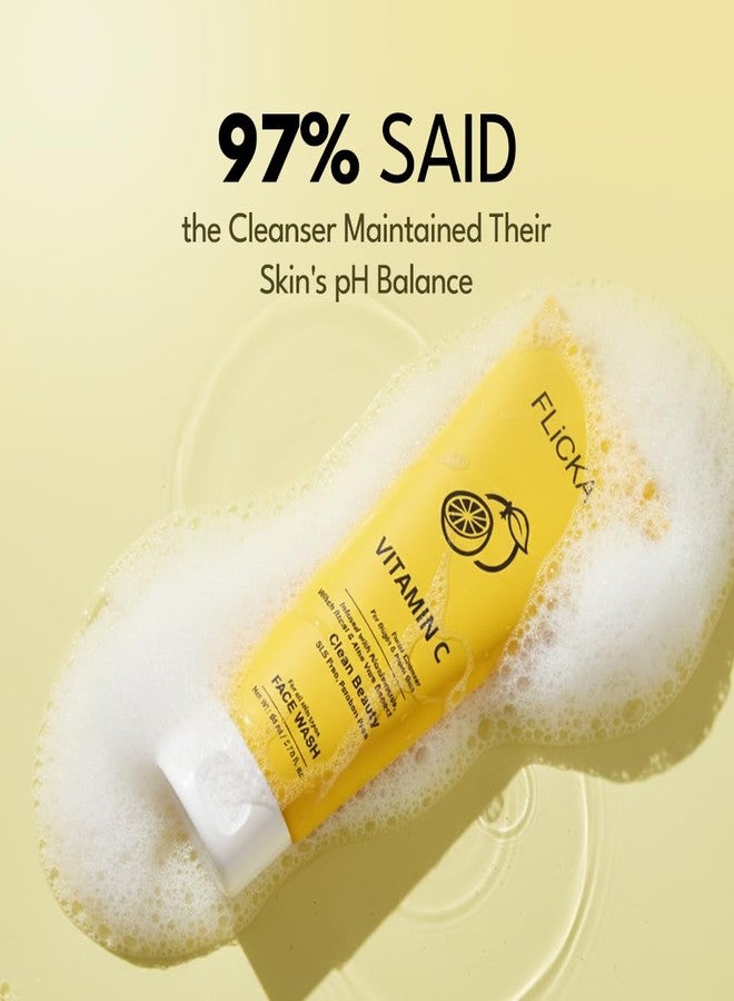 FLiCKA Vitamin C Face Wash | Infused With Niacinamide, Witch Hazel & Aloe Vera | Brightening & Hydrating | Non-Drying Formula | Skin Loving Ingredients | Suitable for All Skin Types - Image 5