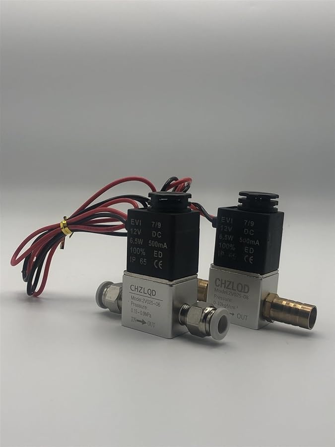 1 4 صمام هواء مغلق عادةً من الألومنيوم للضاغط 12 فولت 24 فولت 110 فولت 220 فولت مع وصلة بارب 10 مم - Image 3