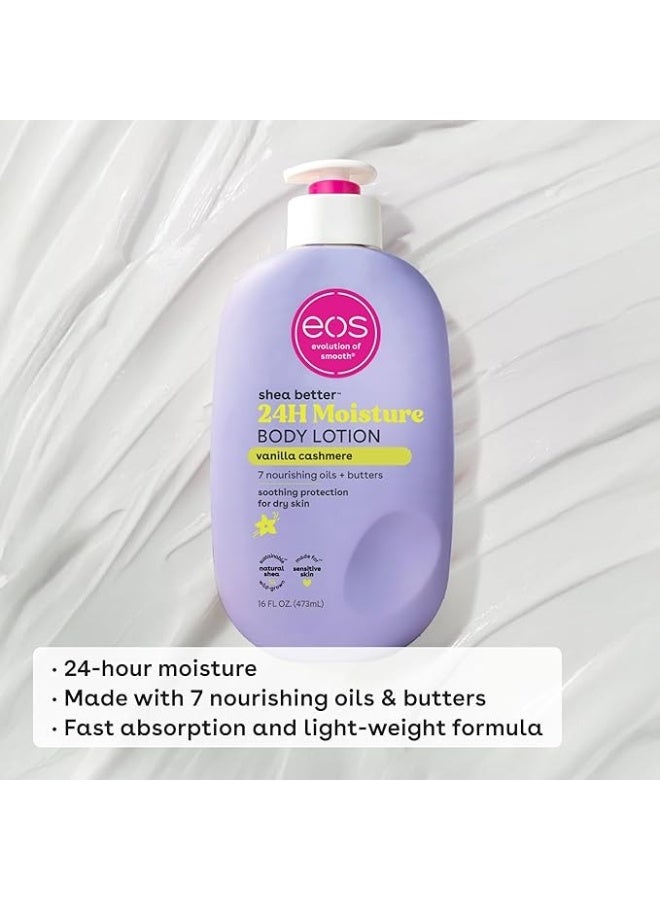 eos Shea Better Body Lotion- Vanilla Cashmere, 24-Hour Moisture Skin Care, Lightweight & Non-Greasy, Made with Natural Shea, Vegan, 16 fl oz - Image 3