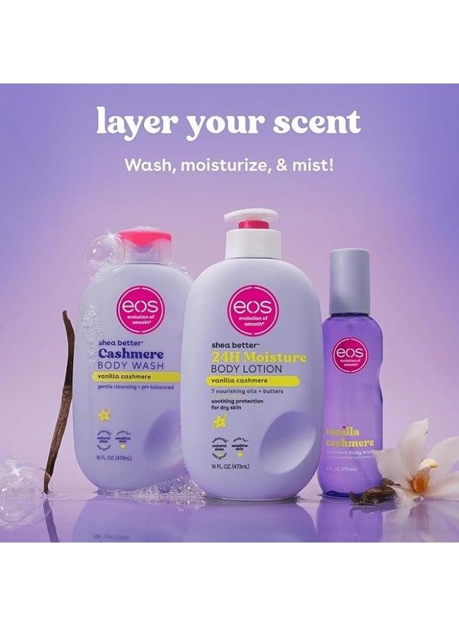 eos Shea Better Body Lotion- Vanilla Cashmere, 24-Hour Moisture Skin Care, Lightweight & Non-Greasy, Made with Natural Shea, Vegan, 16 fl oz - Image 5