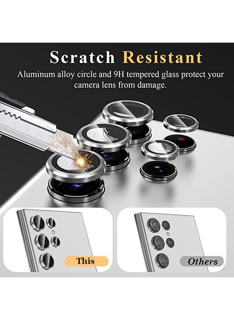 Samsung Galaxy S24 Ultra Camera Lens Protector Scratch Resistant HD Tempered Metal Glass Camera Protector Cover Film Accessories 6.8 Inch Silver  - Image 2