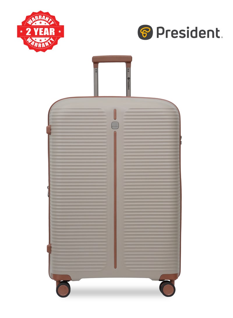 President PP single piece luggage High-quality Travel bag ( L ) spinner wheels, Model -97980 ( BEIGE ) - Image 1