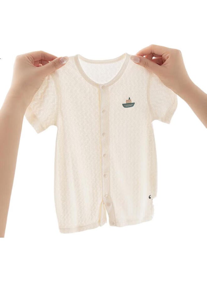 Good bear Guaiqi Bear Baby Summer Short-sleeve Bodysuit, Thin And Breathable, Pure Cotton Pajamas, Close-fitting Home Onesie, Newborn Romper - Image 2