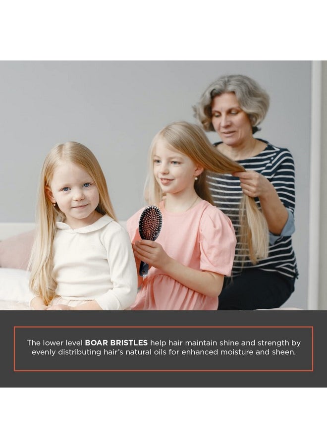 Spornette Classic Cushion Hair Brush, Boar & Ball-Tipped Nylon Bristles - Lightweight Oval Handle Brush For Straightening, Styling, Setting & Detangling - All Hair Types On Men, Women And Children  - Image 5