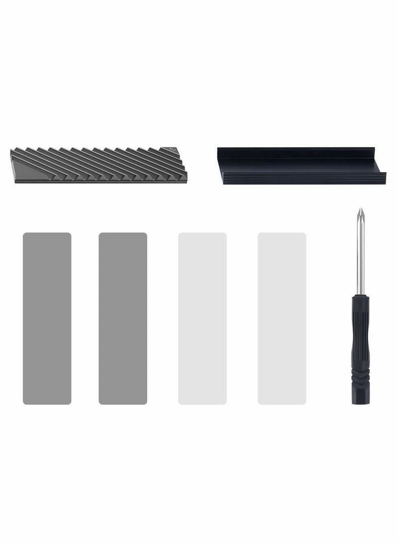 M.2 Heatsink Cooler, M.2 2280 SSD Heatsink, Aluminum Double-Sided NVME Heat Sinks for PS5 Computer PC -Grey  - Image 5