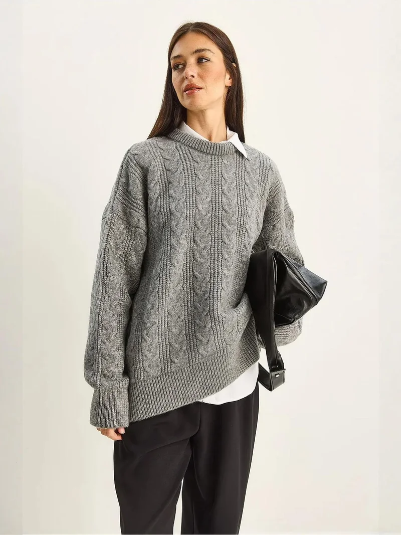 بيانكو لوتشي بلوفر سميك محبوك بياقة دائرية فضفاض من لوتشي