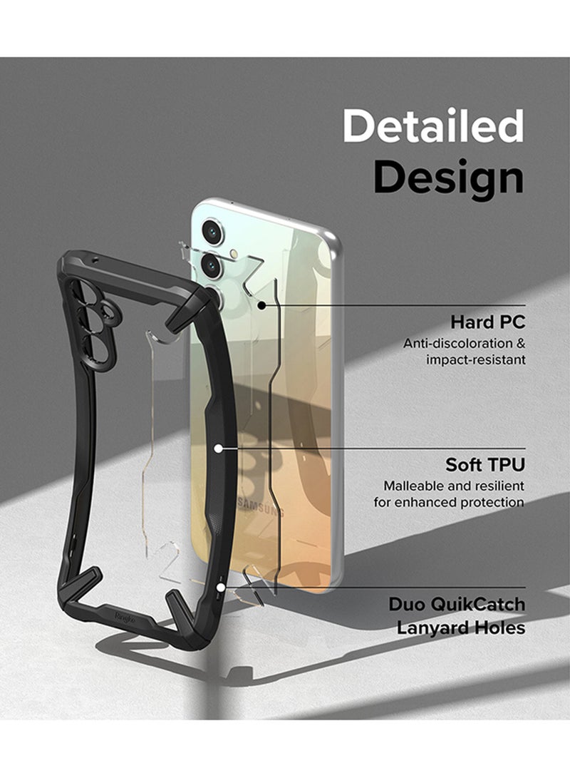 Ringke Fusion-X Compatible With Samsung Galaxy A54 5G Case Transparent Hard Back Soft Flexible TPU Bumper Scratch Resistant Phone Cover Camo Black - Image 3
