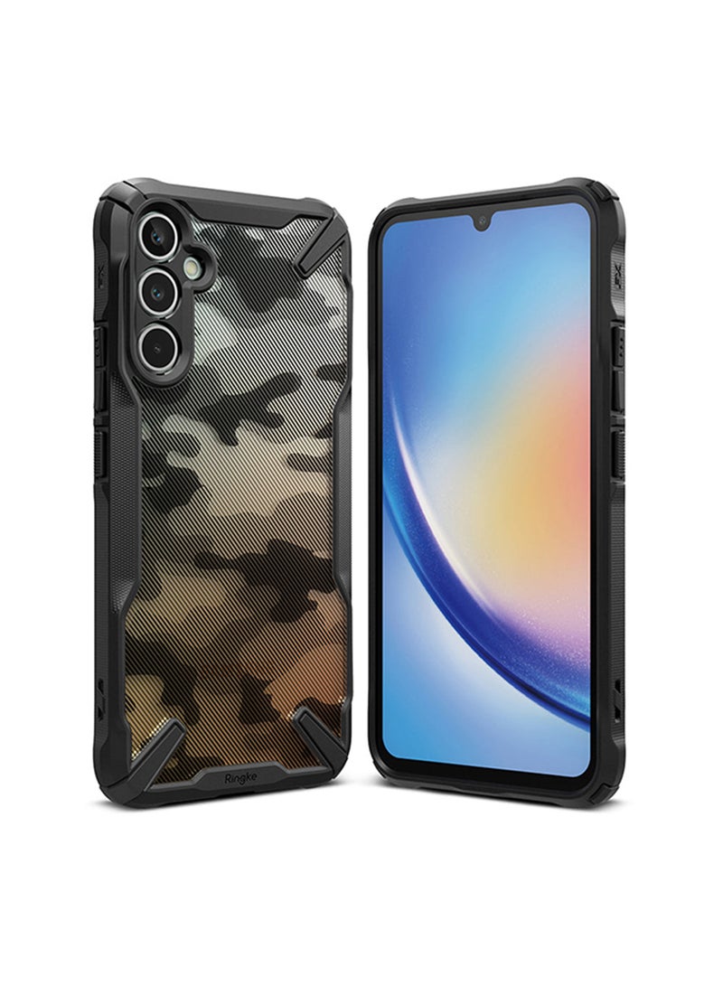 Ringke Fusion-X Compatible With Samsung Galaxy A54 5G Case Transparent Hard Back Soft Flexible TPU Bumper Scratch Resistant Phone Cover Camo Black - Image 1