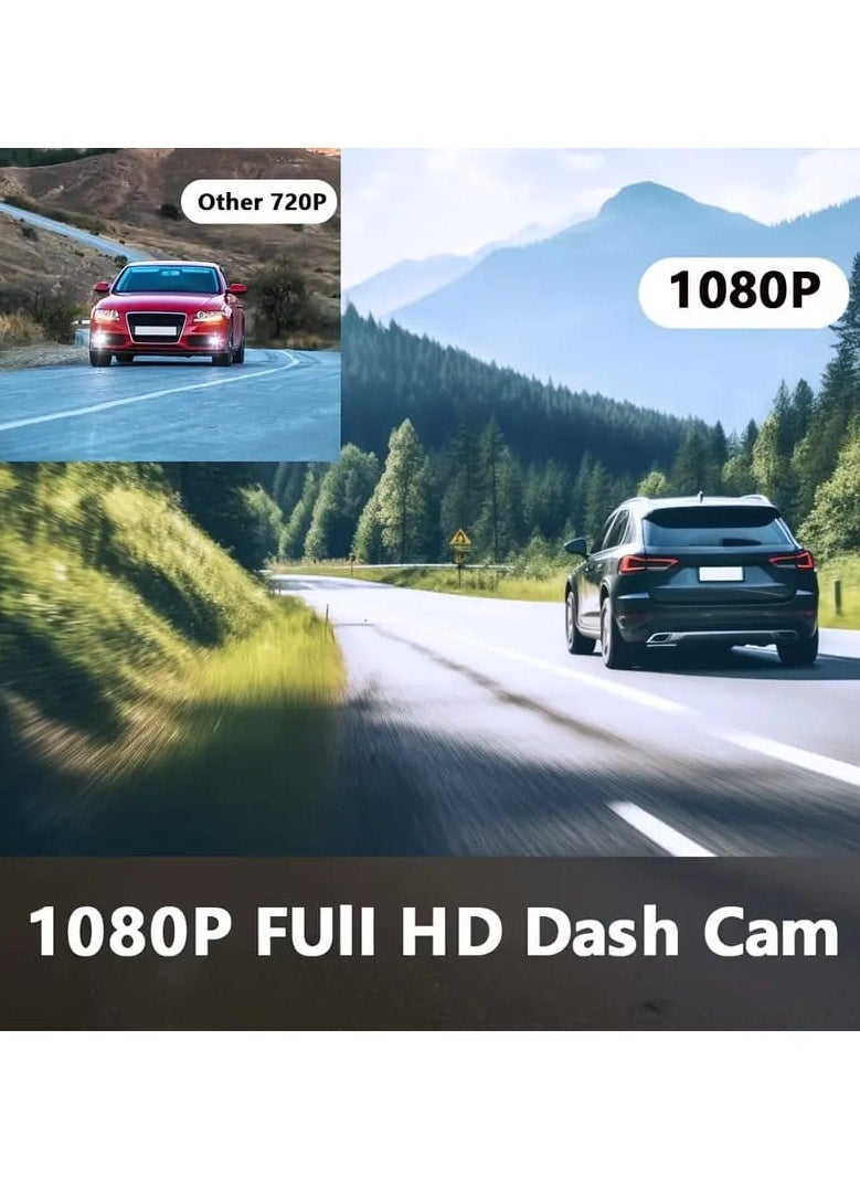 Generic - HD 1080P Dash Cam with 170° Wide Angle, Night Vision, G-Sensor, Loop Recording, and Motion Detection for Cars - Image 1