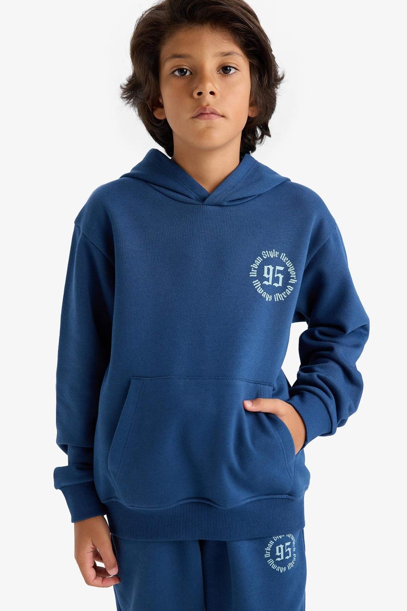DeFacto Boy Regular Fit Hooded Printed Sweatshirt - Image 4