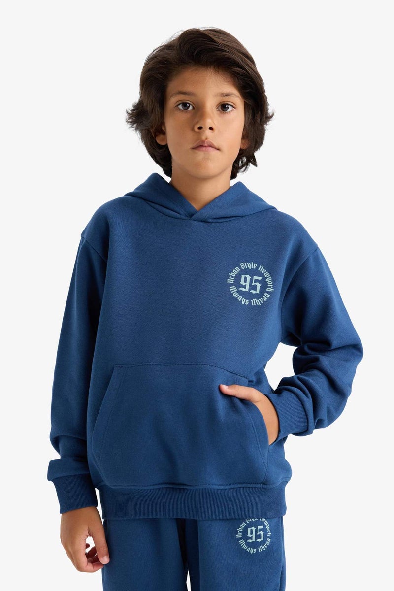 DeFacto Boy Regular Fit Hooded Printed Sweatshirt - Image 3