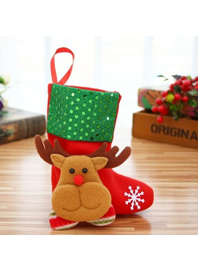 Loquat 6 PCS Decorations Children Tree Socks Ornaments Gift Bags Elk - Image 1
