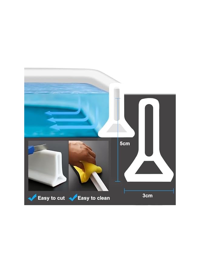 The Bros حاجز مياه دش بارتفاع 2م مانع تسرب المياه ذاتي اللصق شريط سيليكون قابل للطي لحجز المياه نظام حماية من رش المياه لمغسلة المطبخ - Image 5