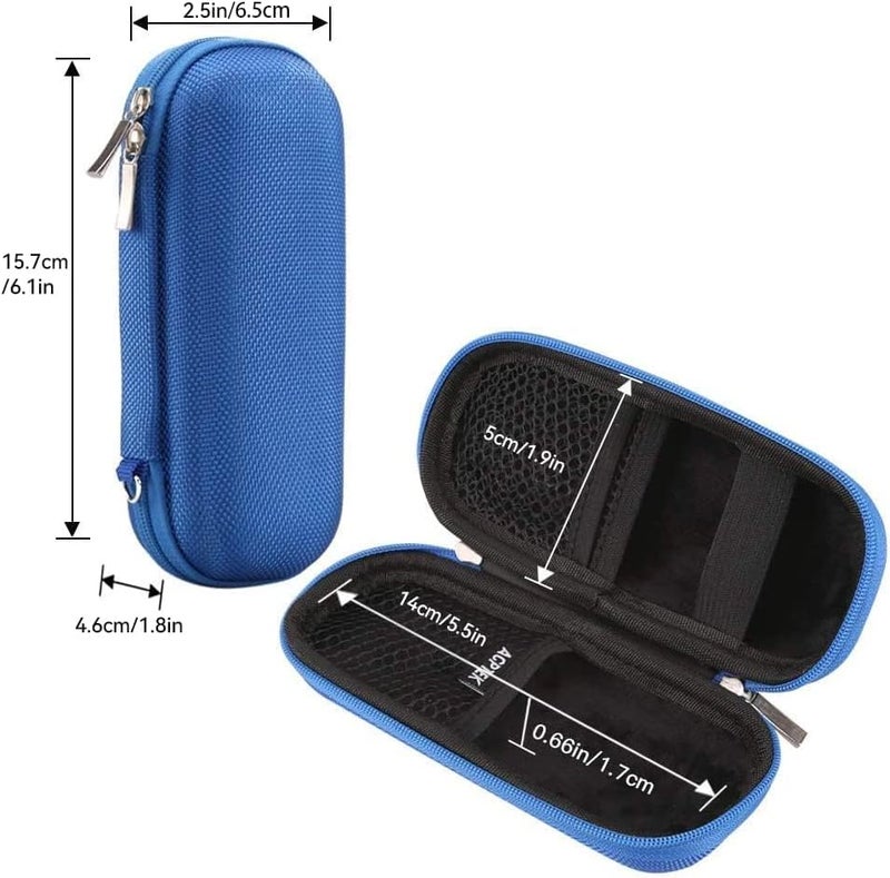 AGPtek Carrying Case, EVA Zipper Carrying Hard Case Cover for Digital Voice Recorders, MP3 Players, Storage Holder for 3D Printing Pen, USB Cable, Earphones, Memory Cards, U Disk, Blue - Image 3