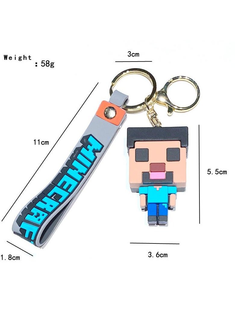 New Creative Minecraft 3D Sandbox Game Keychain Minecraft Couple Keychain Bag Pendant - Image 2