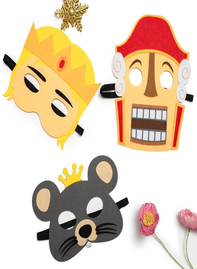 INF-STAR The Nutcracker Felt Masks Set - 4PCS Clara/Marie, Nutcracker Prince & Mouse King Costume Masks for Kids Birthday Party, Christmas Play & Halloween Dress Up - Image 2