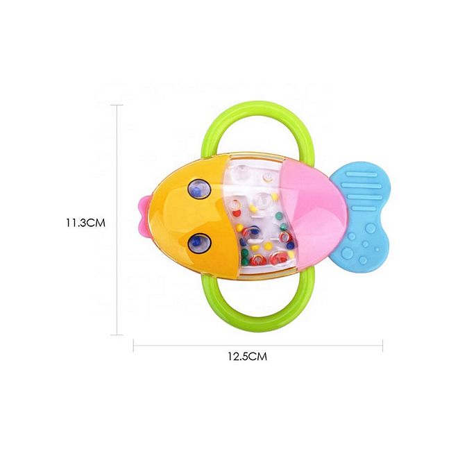 Goodway Fish Rattle Toy for Babies 0 , ABS Material, Smooth Safe Edges, L 11.3 x H 12.5 cm, Colorful Learning Toy - Image 3