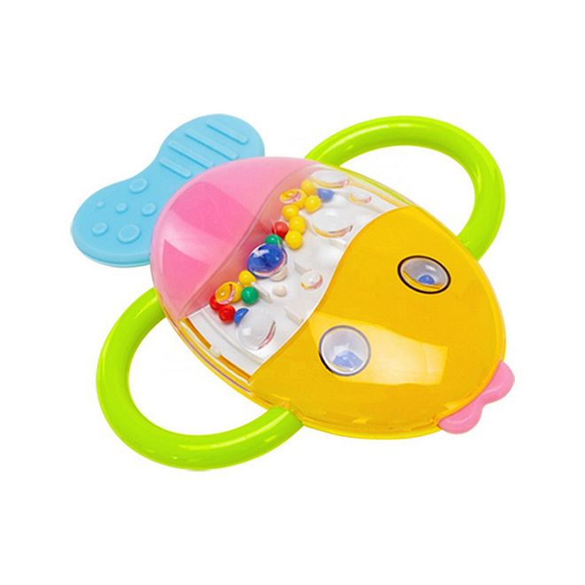 Goodway Fish Rattle Toy for Babies 0 , ABS Material, Smooth Safe Edges, L 11.3 x H 12.5 cm, Colorful Learning Toy - Image 1