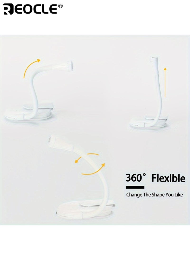 ريوكل مصباح علامة مرجعية صغير ٣ مستويات قابل للتثبيت بمشبك شحن يو إس بي مصباح قراءة قابل للطي حماية العين توفير مساحة ضوء ليلي مناسب للقراءة الليلية العمل غرفة النوم السكن - Image 4