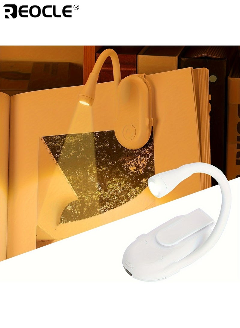 ريوكل مصباح علامة مرجعية صغير ٣ مستويات قابل للتثبيت بمشبك شحن يو إس بي مصباح قراءة قابل للطي حماية العين توفير مساحة ضوء ليلي مناسب للقراءة الليلية العمل غرفة النوم السكن - Image 2