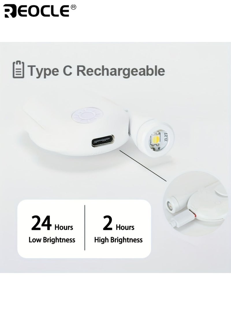 ريوكل مصباح علامة مرجعية صغير ٣ مستويات قابل للتثبيت بمشبك شحن يو إس بي مصباح قراءة قابل للطي حماية العين توفير مساحة ضوء ليلي مناسب للقراءة الليلية العمل غرفة النوم السكن - Image 5
