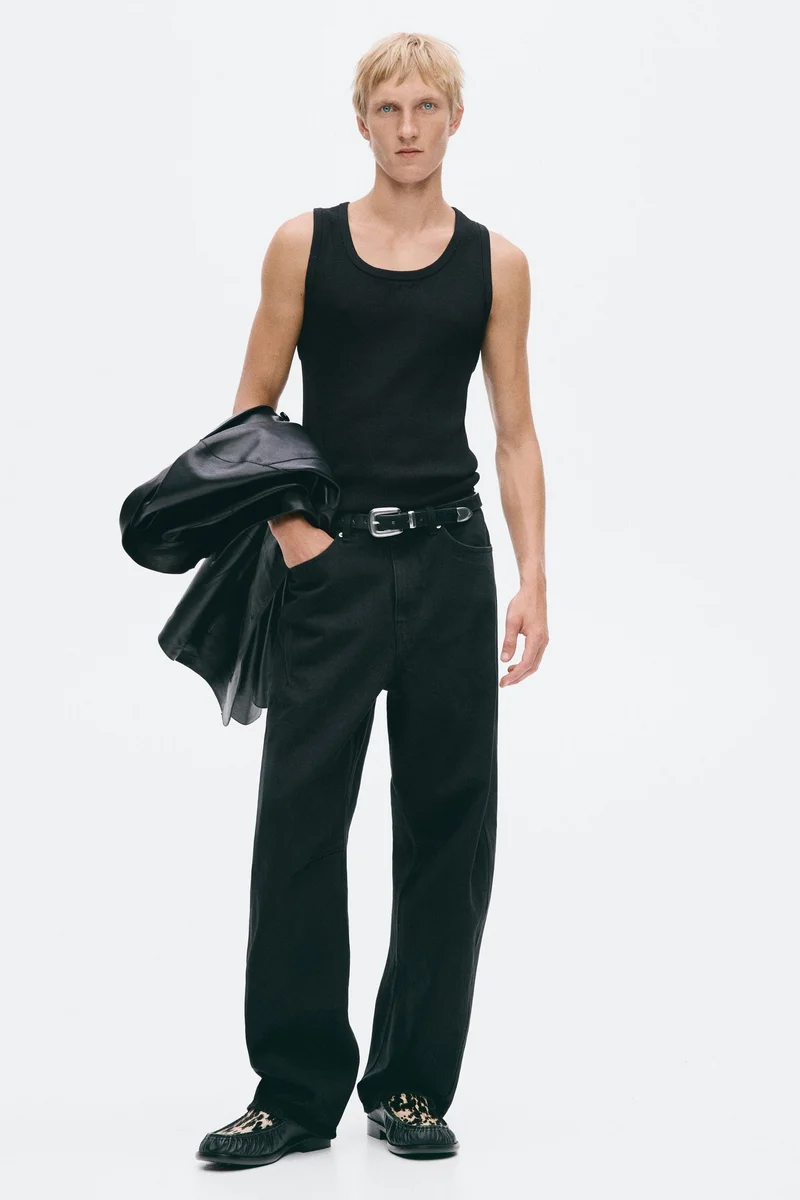 H&M  Slim Fit Ribbed wool-blend vest top for Men | Best Price UAE