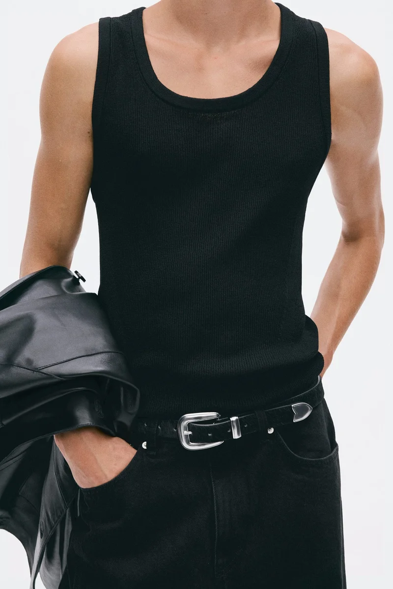H&M  Slim Fit Ribbed wool-blend vest top for Men | Best Price UAE