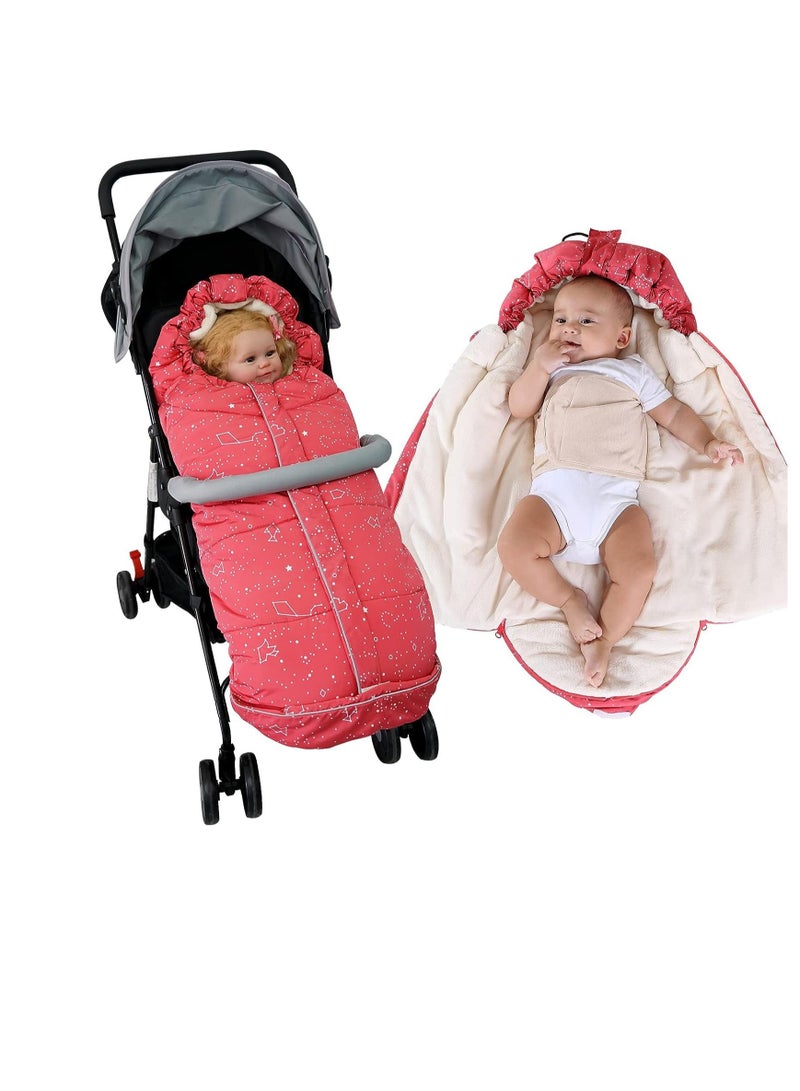 Excefore Stroller Sleeping Bag, Stroller Footmuff, Autumn Winter Thickened Baby Sleeping Bag, Windproof and Kickproof Quilt Baby Blanket,  for Cart, Indoor Outdoor Holding 102 * 57CM for Babies 0-36 Months - Image 1