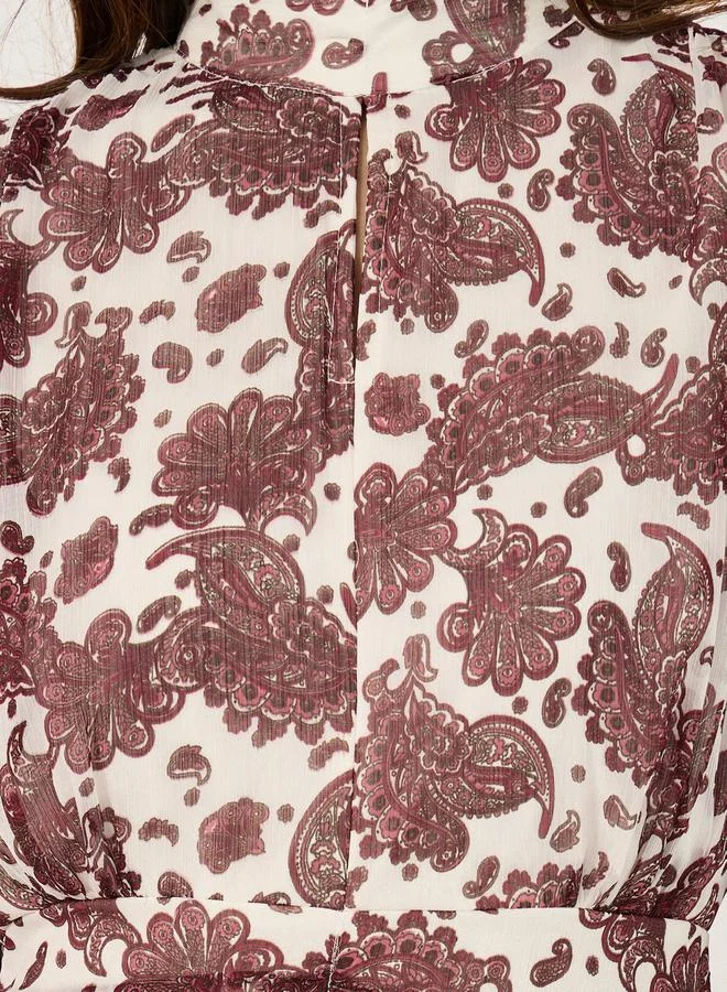 Styli Paisley Mockneck Dress