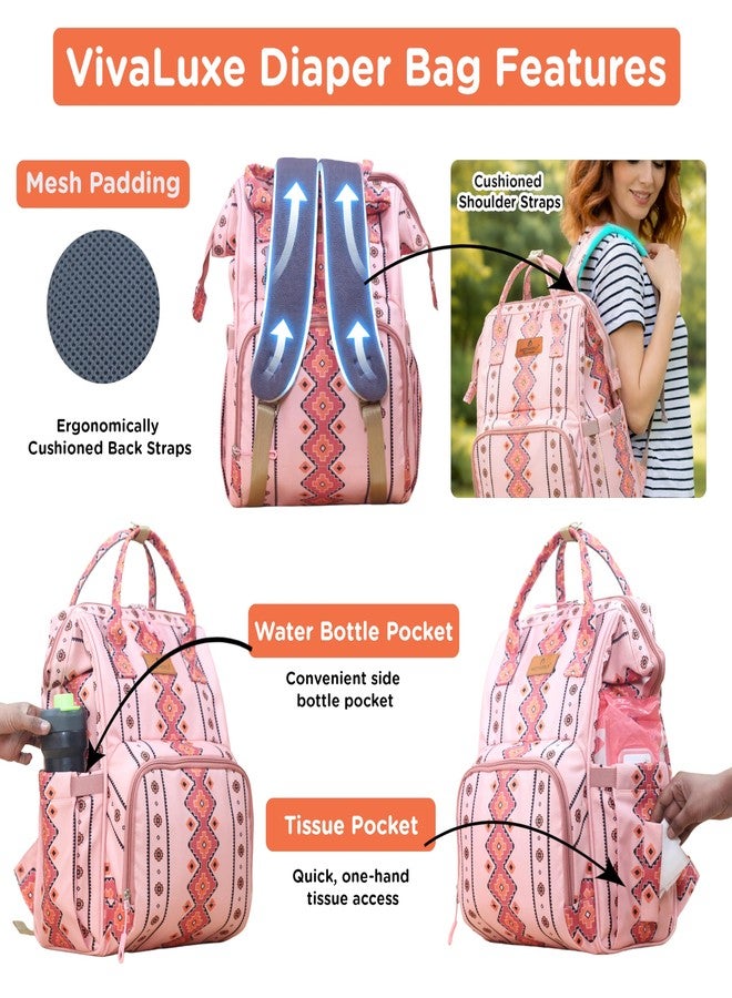 Motherly VivaLuxe Baby Bag for Mother Travel with Warranty/Diaper Bag with Insulated Baby Bottle Pocket/Diaper Bag for Mothers for Travel with Multi Compartments,Stroller Hooks Diaper Bags for Mom (Pink) - Image 4