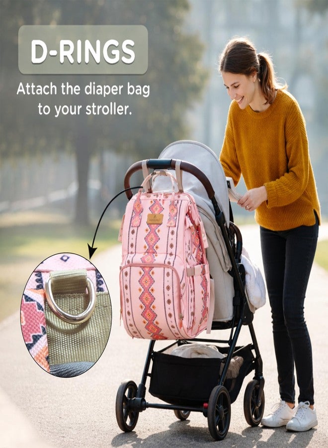 Motherly VivaLuxe Baby Bag for Mother Travel with Warranty/Diaper Bag with Insulated Baby Bottle Pocket/Diaper Bag for Mothers for Travel with Multi Compartments,Stroller Hooks Diaper Bags for Mom (Pink) - Image 5