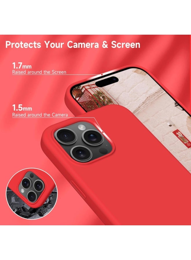 غطاء حماية 16 برو ماكس مع بطانة من الألياف الدقيقة ومضاد للصدمات لهاتف آيفون 16 برو ماكس (أحمر، آيفون 16 برو ماكس 6.9 بوصة) - Image 5