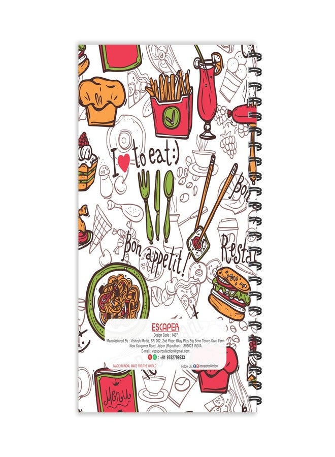 ESCAPER مفكرة إسكيبر بون أبيتي للمطاعم، مسطرة - مقاس A5 - 8.5 × 5.5 بوصة | مفكرة طعام أنيقة | مفكرة وجبات سريعة | مفكرة للمكتب | مفكرة كهدية - Image 2