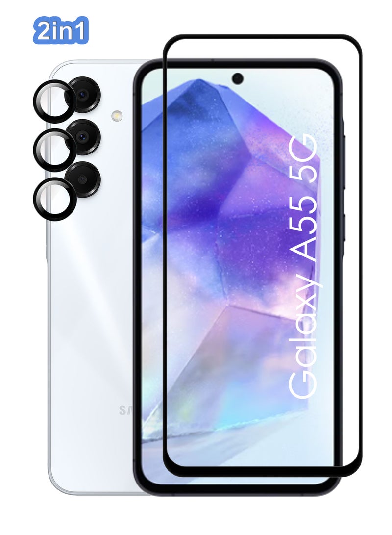 2 in 1 Samsung Galaxy A55 Screen & Camera Protector - High Transparency Full Coverage Shield for Scratch & Impact Protection - Screen & Camera Protector for Samsung Galaxy A55 - Image 1