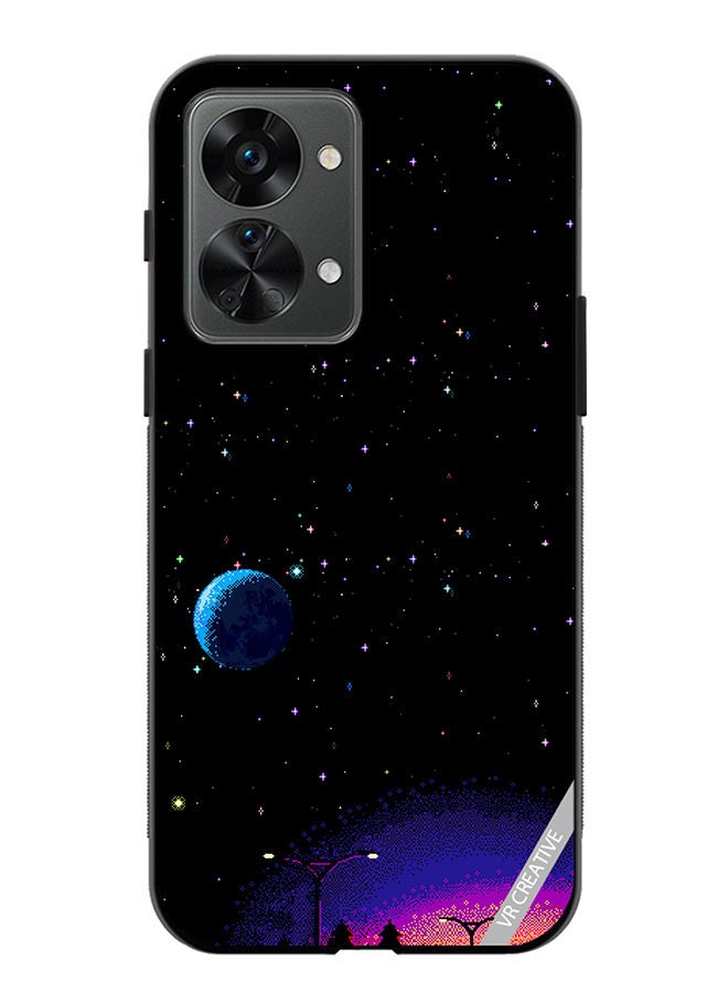 VR CREATIVE Protective Case Cover For OnePlus Nord 2T 8-Bit Pixel Galaxy Design Multicolour - Image 1