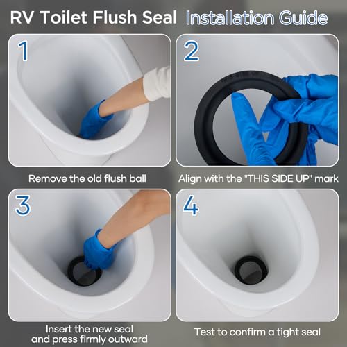 CenJows 2 Pack RV Toilet Seal for Dometic 300/310/320 Toilets, Leak-Proof & Odor-Free Flush Ball Seal Gasket Replacement 385311658 with Durable Rubber, Easy Install Toilet Seal Parts for Camper Trailer - Image 5