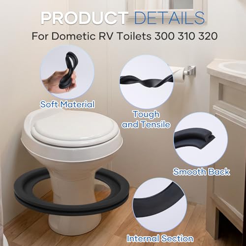 CenJows 2 Pack RV Toilet Seal for Dometic 300/310/320 Toilets, Leak-Proof & Odor-Free Flush Ball Seal Gasket Replacement 385311658 with Durable Rubber, Easy Install Toilet Seal Parts for Camper Trailer - Image 4