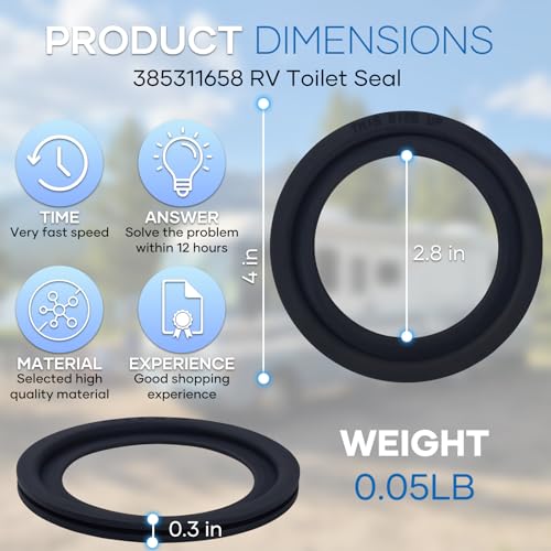 CenJows 2 Pack RV Toilet Seal for Dometic 300/310/320 Toilets, Leak-Proof & Odor-Free Flush Ball Seal Gasket Replacement 385311658 with Durable Rubber, Easy Install Toilet Seal Parts for Camper Trailer - Image 2