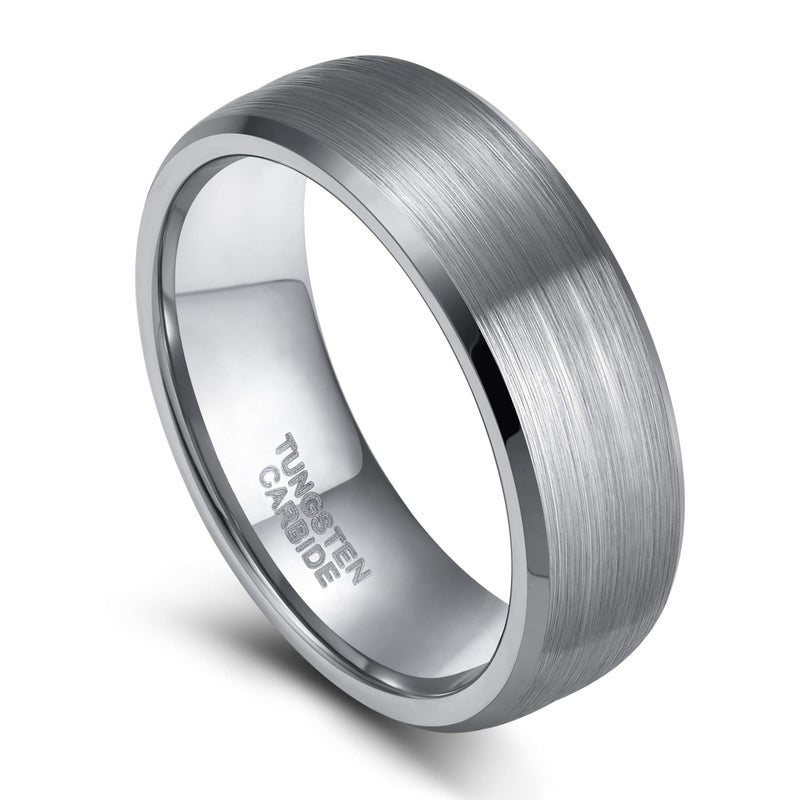 TRUMIUM خاتم زفاف فضي من كربيد التنجستن TRUMIUM مقاس 13 للنساء والرجال بسمك 6 مم، مصقول غير لامع ومريح - Image 2