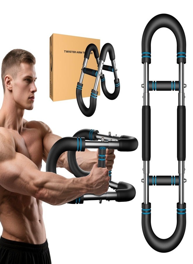 Fuelion Upgraded Twister Arm Trainer, Adjustable Chest Workout Equipment, Portable Arm Exerciser for Upper Body Strength Training, Detachable Power Twister Bar for Home Gym Fitness (Blue 30-90 lbs) - Image 1