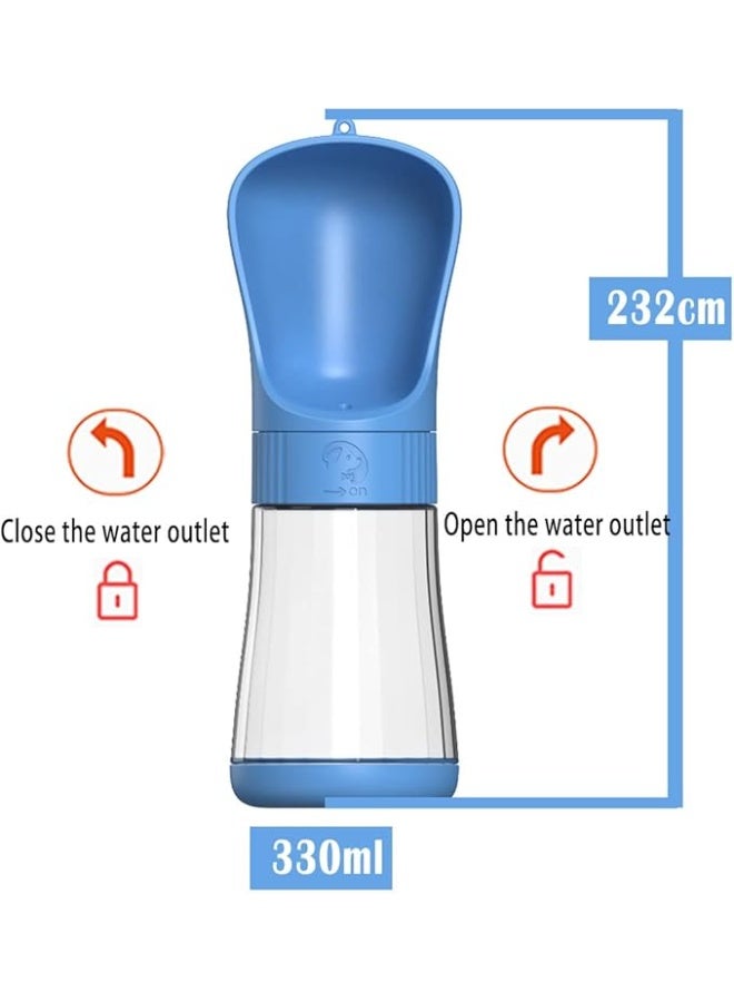 زجاجة ماء للكلاب، موزع ماء محمول مانع للتسرب مع وعاء للشرب، مناسب للمشي والتنزه والرحلات الخارجية، لون أزرق - Image 3
